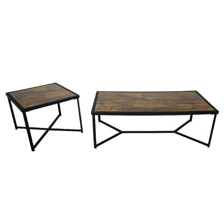 Pure black iron table legs are treated after sandblasting. The 4 corners extend vertically to the ground. Intersect each other in the middle. This coffee table and side table can have a rose gold style.